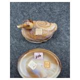 SLAG GLASS DUCK ON A NEST