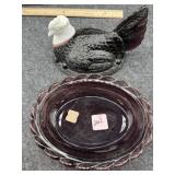 AMETHYST HEN ON A NEST