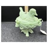 WESTMORELAND JADEITE DOVE ON A NEST