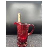 WESTMORELAND PANELED GRAPE RUBY PITCHER
