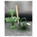 2 PC L.E. SMITH HANDLED BASKET & MOON & STAR