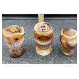 3PC SLAG GLASS CREAMER, SUGAR, ETC.