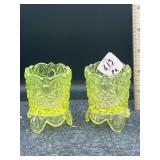 PAIR OF VASELINE TOOTHPICK HOLDERS