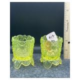 PAIR OF VASELINE TOOTHPICK HOLDERS