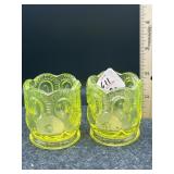 PAIR OF VASELINE TOOTHPICK HOLDERS