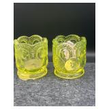 PAIR OF VASELINE TOOTHPICK HOLDERS