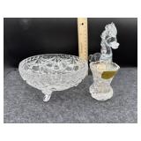 3 PC: GLASS BOWL, TOOTHPICK HOLDER & HORSE.....