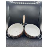 2 HOLT-HOWARD SAUCE PANS W/ HARVEST DESIGN