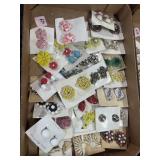 BOX OF ASSORTED CLIP ON EARRINGS