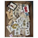 BOX OF ASSORTED CLIP ON EARRINGS