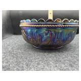 IMPERIAL GLASS STORK AND RUSHES BOWL