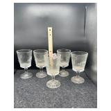 5 FRUIT PATTERN CLEAR GOBLETS