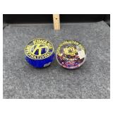 2 PC KIWANIS & BICENTENNIAL GLASS PAPERWEIGHTS