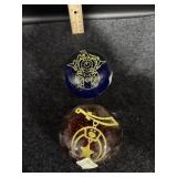 (2) GLASS PAPER WEIGHTS - SHRINERS & ELKS