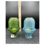 2 PC BLUE & GREEN FAIRY LAMPS