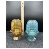 2 PC BLUE & AMBER FAIRY LAMPS