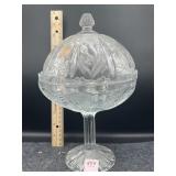 PANELED THISTLE COVERED COMPOTE