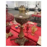 20" BRASS ELECTRIFIED OIL LAMP