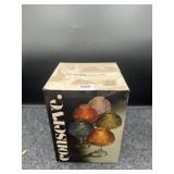 L.E. SMITH CLEAR & AMBER CANDLE LAMP