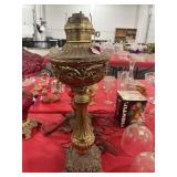 20" BRASS ELECTRIFIED OIL LAMP