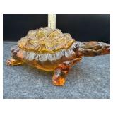AMBER TURTLE SHAPED DISH