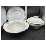(3) GLASSWARE ITEMS - NORITAKE PLATE, BOWL,