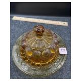 AMBER BUTTER DISH