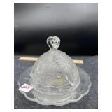 WESTMORELAND VINES PATTERN BUTTER DISH