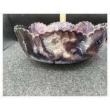 SLAG GLASS CHERRY PATTERN FRUIT BOWL