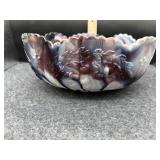 SLAG GLASS CHERRY PATTERN FRUIT BOWL