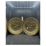 2 BRASS WALL PLATES