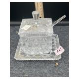 AMERICAN CUT CRYSTAL SUGAR W/ UNDERPLATE