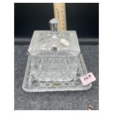AMERICAN CUT CRYSTAL SUGAR W/ UNDERPLATE
