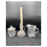 3PC PANELED TISTLE CREAMER, SUGAR, & VINEGAR