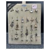 STERLING SILVER CHARMS DISPLAY BY GARA W/ 34 CHARM