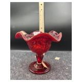 WESTMORELAND INVERTED THISLE & LEAVES RUBY RED