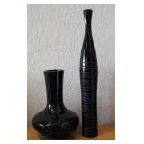 MCM Black Handblown Vase w/ Tozai Home Vase
