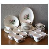 Vtg 1950's Earthenware Bagatelle Roses China Set