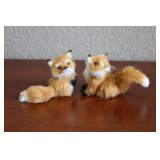 Vintage Kurt Adler Imports Plush Fox Ornaments
