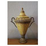 Vintage Toleware Neoclassical Style Lidded Urn