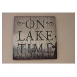 On Lake Time Wooden Print