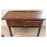 Antique Wooden Possum Belly Bakers Table