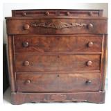 Atq American Empire Flame Mahogany Chest of Drawer