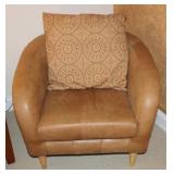 Modern Caramel Faux Leather Tub Chair #1