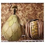Handcrafted Pear & Pumpkin Sculptures