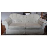 Luxury Tuffed Cream Couch w/ Arm Covers