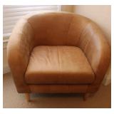 Modern Caramel Faux Leather Tub Chair