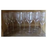 11pc. Vintage Glass Gold Rim Stemware Wine Glasses