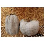Set of Hand Made Fabric Pumpkins