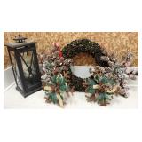 Festive Christmas Pinecone Decor & Lantern